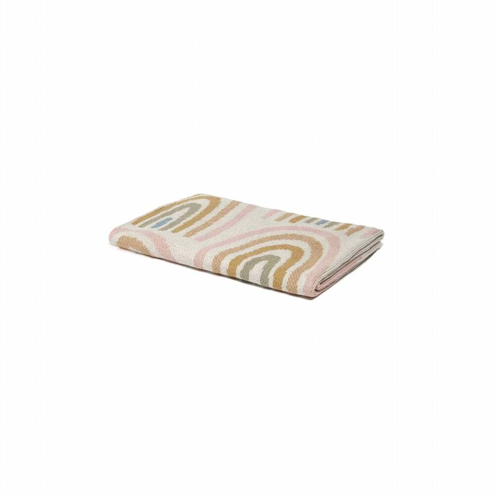 NEW IN2GREEN eco baby cotton throw blanket in rainbow pink